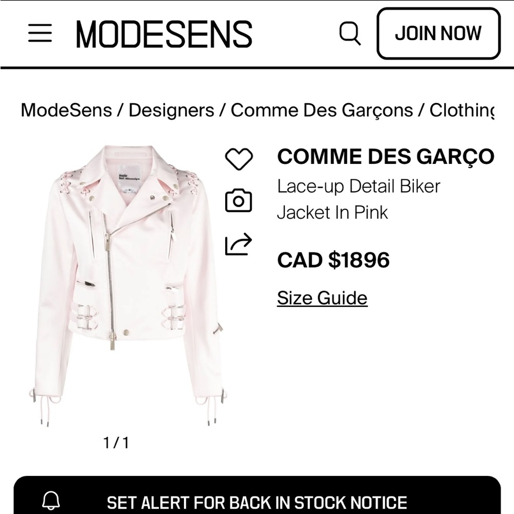 Noir Kei Ninomiya-Comme des Garcons “Biker” Jacket - Picture 11 of 15